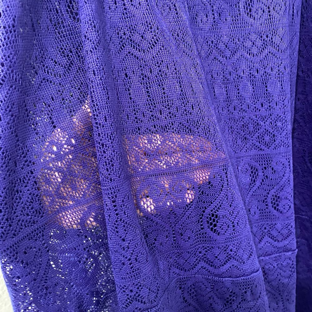 Catalina Swim Coverup Summer Top Womens Size 3X Purple Dolman Sleeves Lacy - Picture 5 of 11